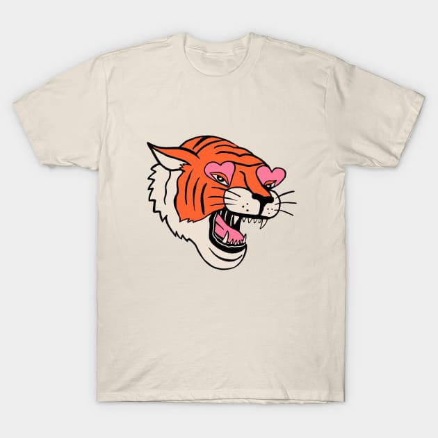 Tiger Heart Eyes T-Shirt by jaclyncaris